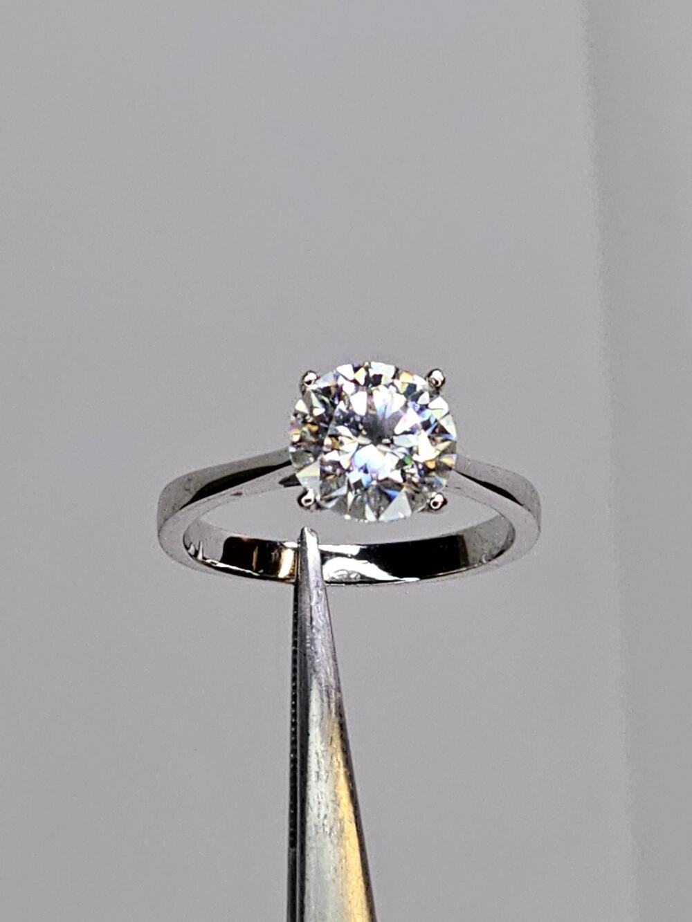 925 Sterling Silver 9MM Moissanite Engagement Ring Size 8